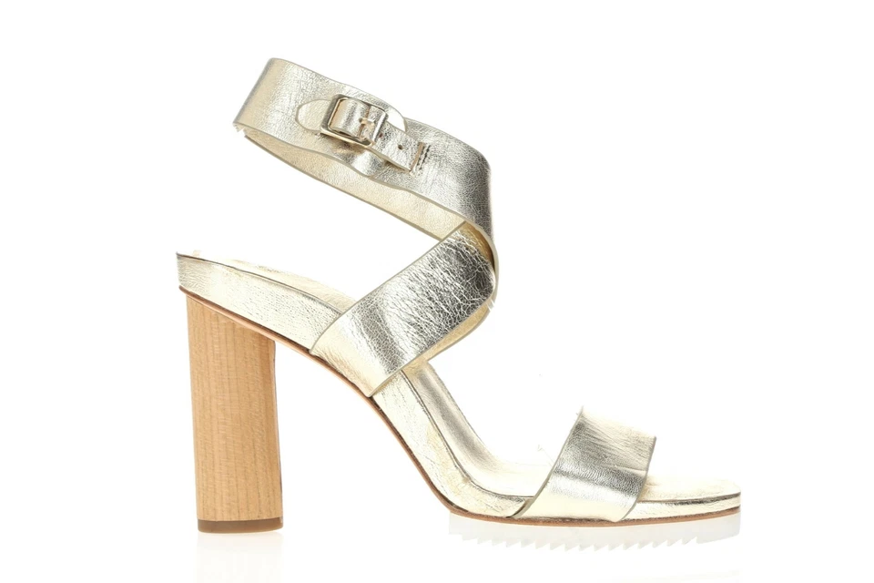 Женские кожаные сандалии-слинги Halston Heritage 250183 Nala золотистые размер 8 средние - Изображение 4 из 4