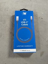 Just Wireless 4ft USB-C Cable for Android Devices Black