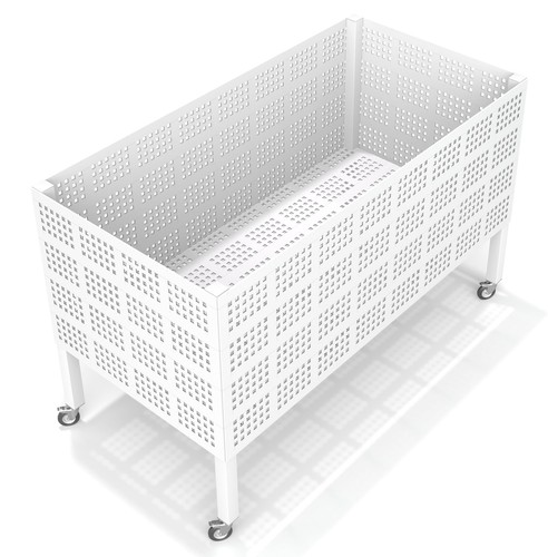 Carro de almacenamiento de pelota deportiva móvil 120x60x80cm - negro - mate - Imagen 6 de 8