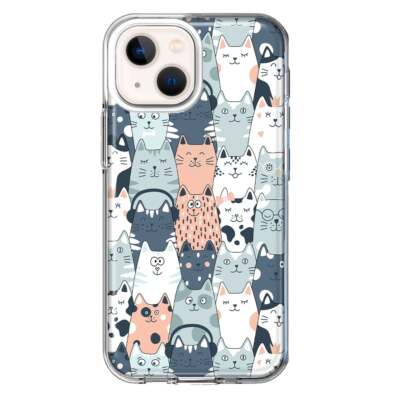 Mundaze Case for Apple iPhone 14 Plus Cover Cute Funny Cat Friends