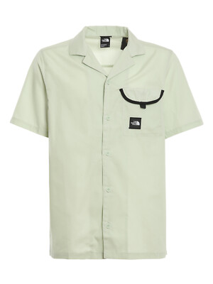The North Face Herren Kurzarm Black Box Button Hemd Green Mist - Medium
