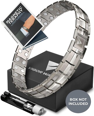 Vigor Wave  Magnetic Therapy TITANIUM Bracelet for Men [NEW, NO BOX]