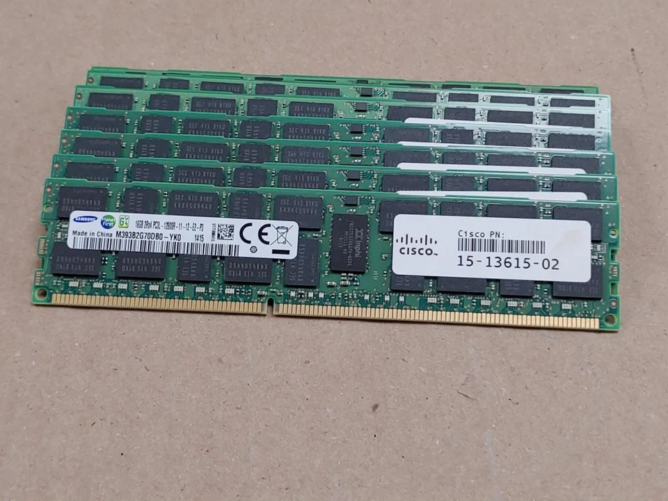 Samsung 112GB(7 x 16GB) M393B2K70DMB-YH9 PC3L-12800R DDR3 ECC Server RAM - R713 - Image 2 of 3