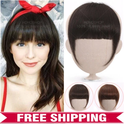 S-NOILITE Dick 100% Remy Echthaar Luft Pony Bangs Clip In Haarteile Extensions Air Fringe