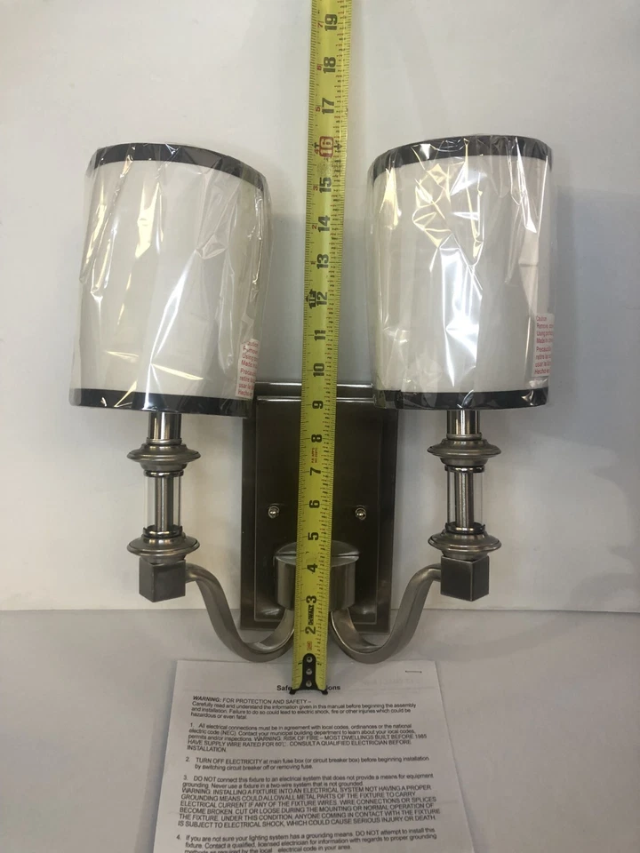 Aplique de pared lámpara interior acabado níquel 2 luces Foto 4 de 4