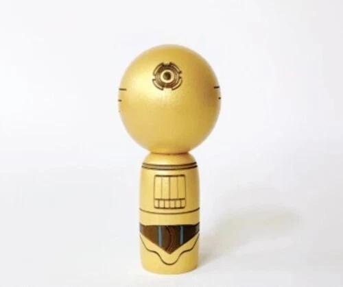 KOKESHI USABURO Star Wars C-3PO Doll 3inch Japan Traditional Crafts Handmade New - Image 3 of 4