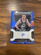 2022 Prizm Draft Picks Justin Bean BLUE SENSATIONAL SIGNATURES PRIZM AUTO #/149
