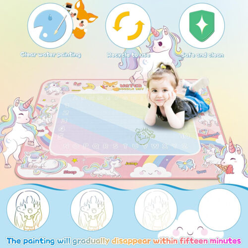 Wasser Doodle Matte Wasser Zeichnen Malmatte,Aqua Zeichnung Baby Wassermalmatte - Bild 13 von 18