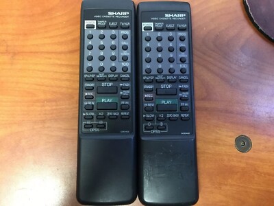 2x OEM Original Factory Sharp VCR GO824GE Remote