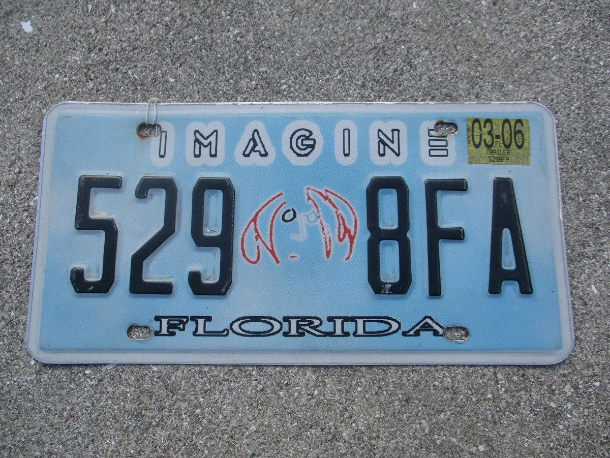 Florida 2006 Imagine Lennon license plate # 529 8FA | eBay