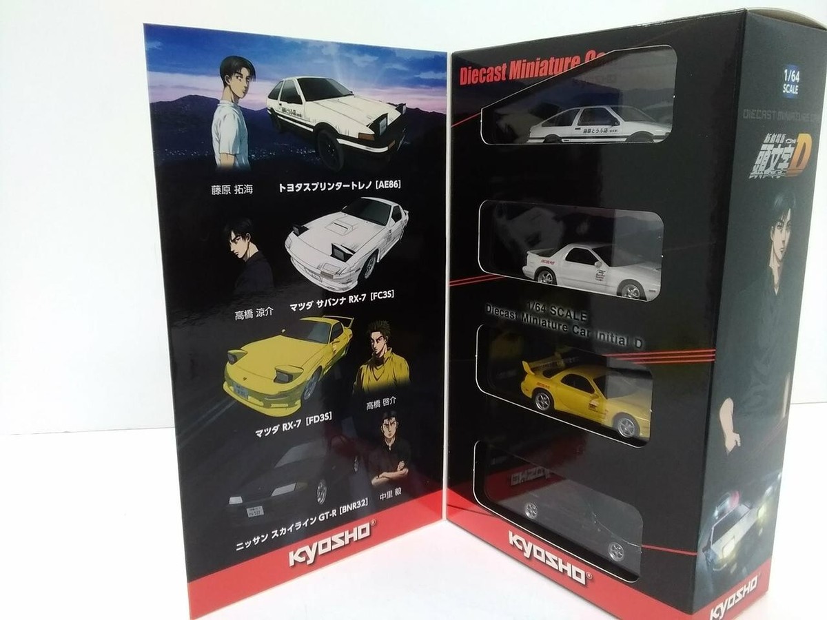 Kyosho Initial D 4pcs Diecast Miniature Car Set 1/64 Scale