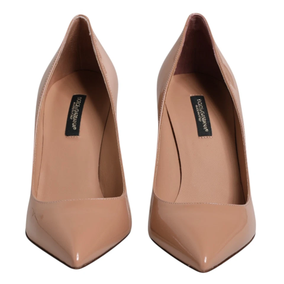 DOLCE & GABBANA Shoes Beige Patent Leather Stiletto Heel Pump R-40.5 L-41 570usd - Image 2 of 4
