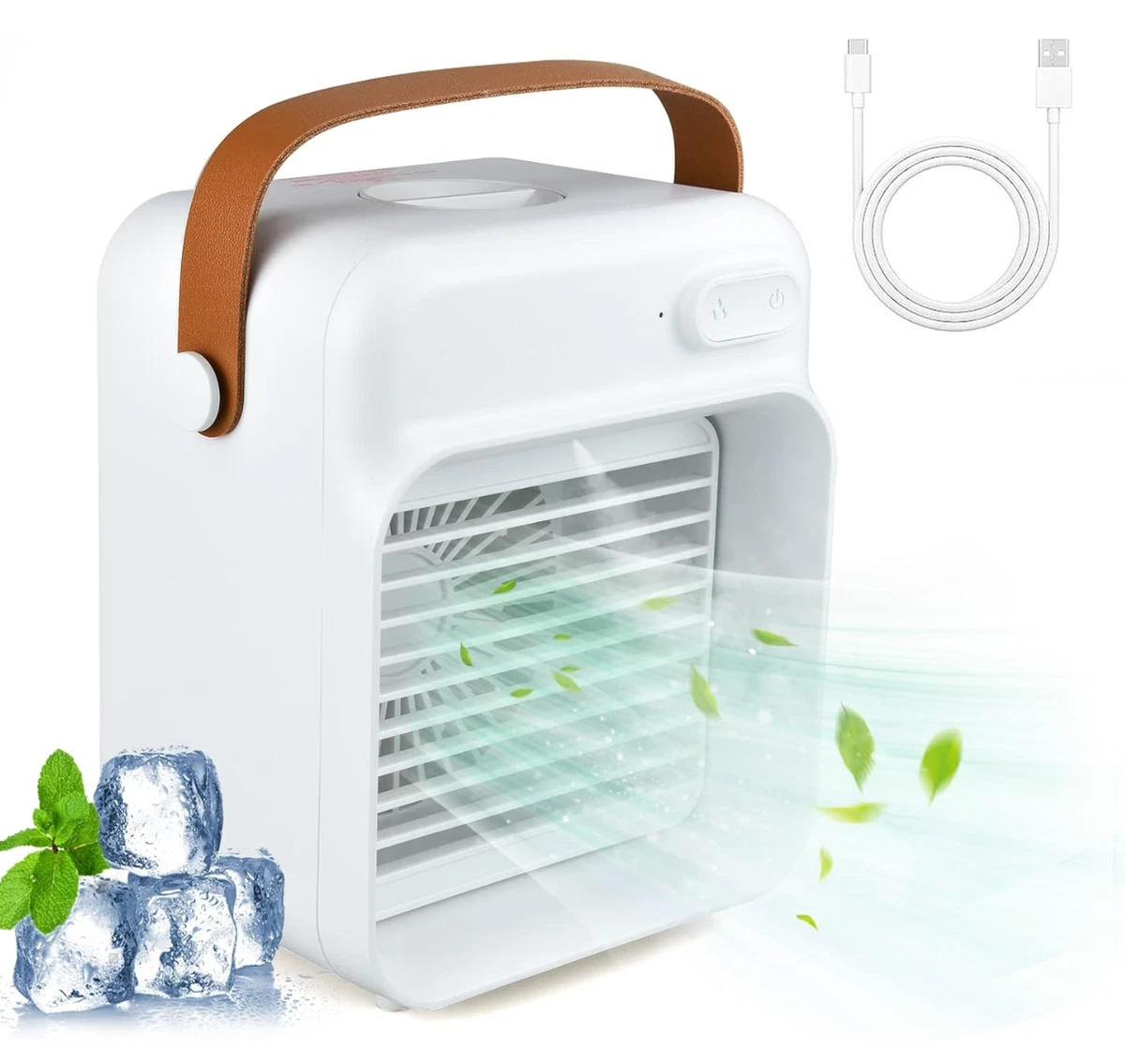 Climatiseur Portable USB EFGHONG - Double Ventilateur, Batterie 3000mAh, 3 Modes, Neuf