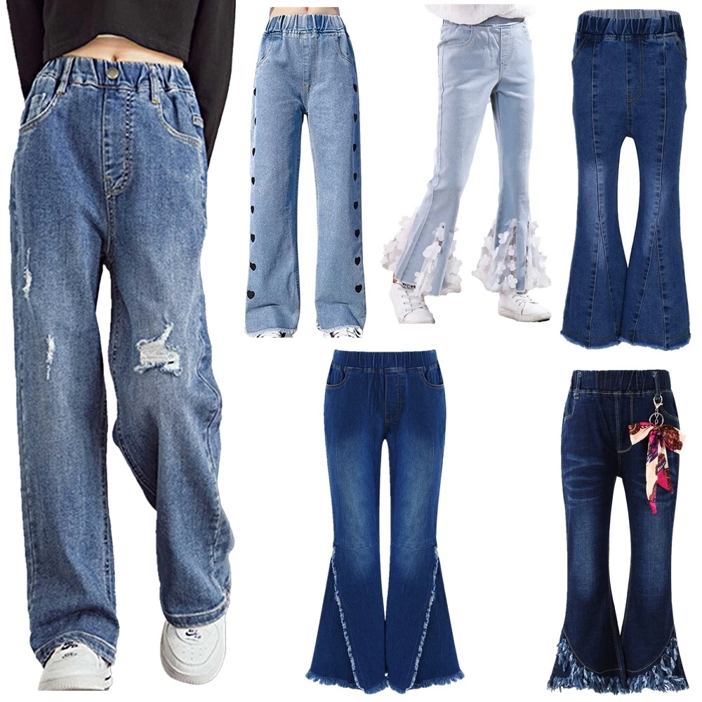 Women Loose Wide Leg Jeans Long Pants Casual Straight Denim Trousers  Bottoms