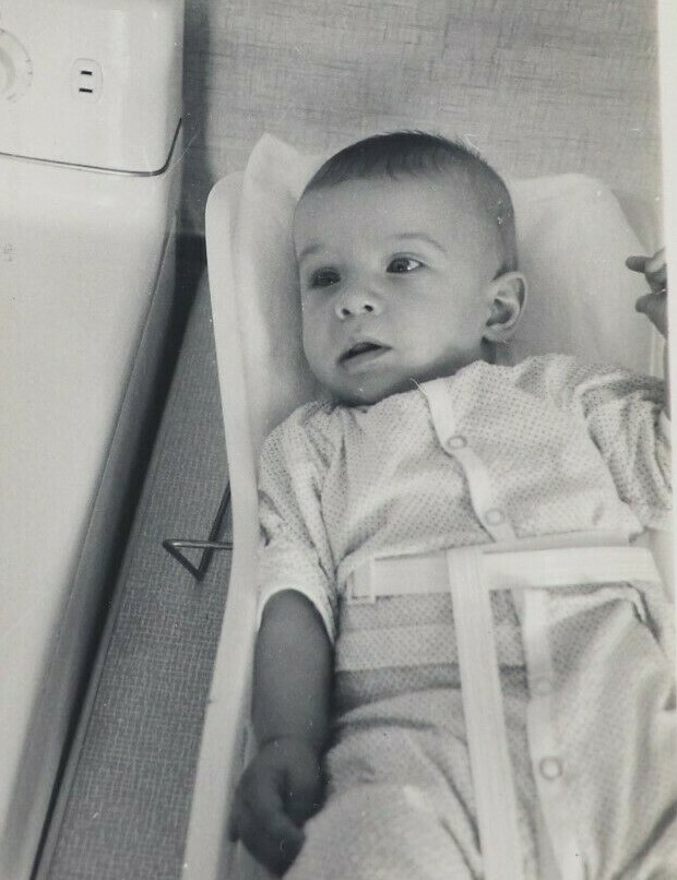 Cute Baby Boy Months Old Picture From Mar 1968 Black White - Main Image