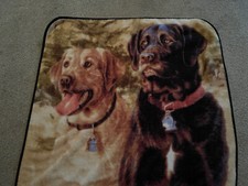 Labrador Retriever Soft Throw Blanket 55L  X 46W  Hunting Dog Hunters Good Pair