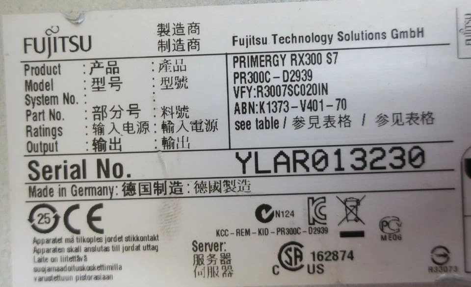 Servidor Fujitsu Primergy RX300 S7 2x E5-2630 6 núcleos XEON 2,30 GHz 24 GB 900 GB HDD Foto 3 de 3