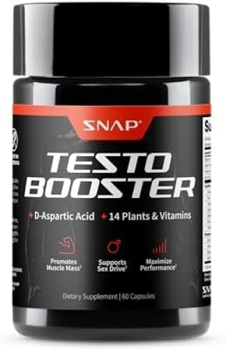 Snap Testosterone Booster para hombres (60 cápsulas). Favorece el desarrollo mu