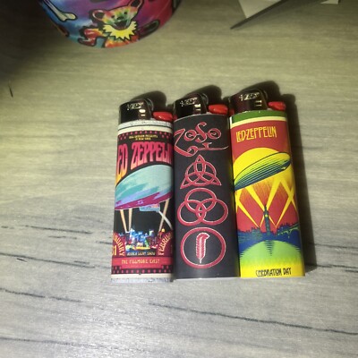 New 3 Bic Custom Lighters Led Zeppelin Classic Band Robert Plant Jimmmy page