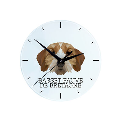 Basset Fauve de Bretagne geometric clock Art-Dog