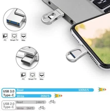 32G 64G 128GB USB C Flash Drive USB 3.0 Thumb Drive Mini Type C OTG Memory Stick