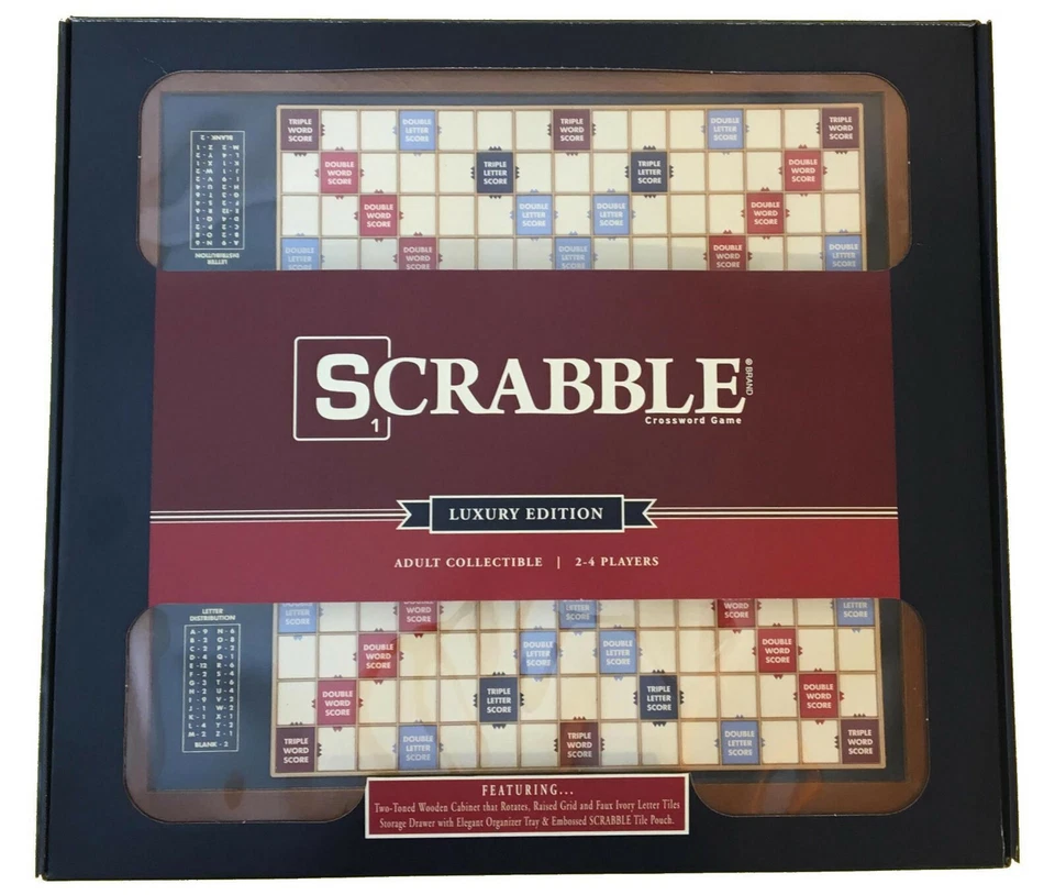 Scrabble Trophy Luxury Edition w/ Rotating Wooden Game Board by WS Game Company - Image 4 of 4