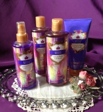  Rare Set of 4 Victoria's Secret  Exotic Bloom  Mist Body Cream  Body Wash 