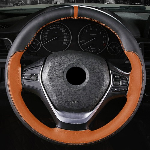 Estilo deportivo microfibra cuero coche auto volante cubierta puntada en envoltura SUV - Imagen 19 de 30