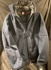 Chaqueta para hombre Tommy Hilfiger resistente al agua y al viento grande negra