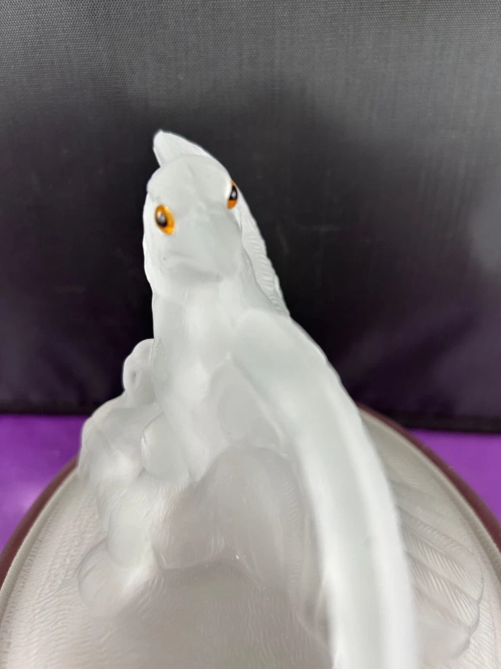 DE COLECCIÓN WESTMORELAND CRISTAL NIEBLA MADRE ÁGUILA EN NIDO CON BASE DE NIEBLA MARRÓN Foto 4 de 4