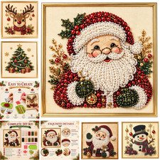 Christmas Diamond Art Kits 3D Pearl Diamond Painting with Frame for Wall Decor