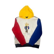 Polo Bear By Ralph Lauren Color Block Sleeves Hoodie Size Large
