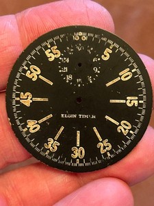 VINTAGE ELGIN TIMER BLACK DIAL MILITARY BOMBER STOPWATCH? WWII ERA-FREESHIP