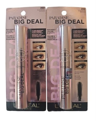 2 Pack L'Oreal Voluminous Paradise Big Deal Mascara - #777 Black Brown - NIP