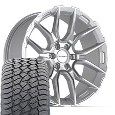 Df18a 22x9 Silver Defiant Wheels 28545r22 At2 Tires Fit Sierra Yukon Df18a 22x9 Silver Defiant Wheels 28545r22 At2 Tires Fit Sierra Yukon