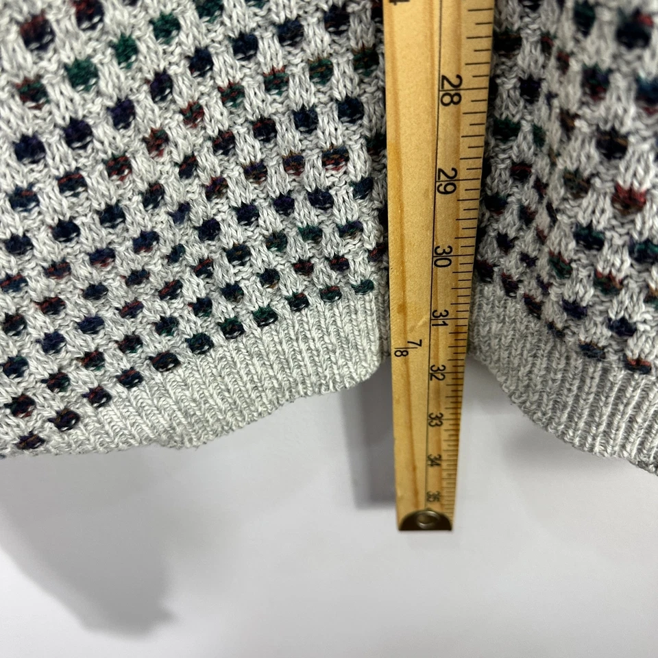 Suéter Harbor Bay Para Hombres 3XLT Gris Multicolor Tejido 3D Texturizado Cosby Años 90 Abuelo Foto 4 de 4