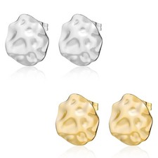 Orecchini Donna Acciaio Lobo Martellati Raffinati Sagapo SMO25 SMO26 S'agapo