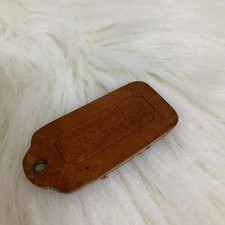 COACH Vintage Honey Tan Brown Leather Lozenge Hang Tag Purse Charm 2.25"