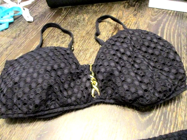 SUNSETS STYLE 30B BLACK 2 PIECE BIKINI BOTTOM SIZE 16, TOP 38F NWT - Imagem 3 de 4