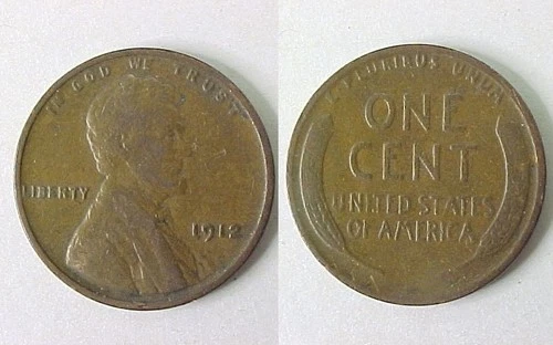 1912 P Lincoln Cent Fine Plus F +