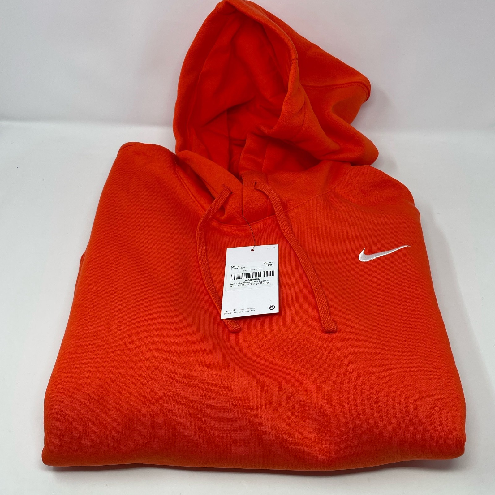 Nike Club Fleece Pullover Hoodie Orange Men’s XXL CJ1611-820