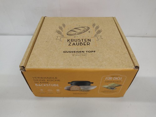 KRUSTEN ZAUBER Gusseisen Topf 26cm 3in1 Brotbacken, Braten, Schmoren, Garen Neu.