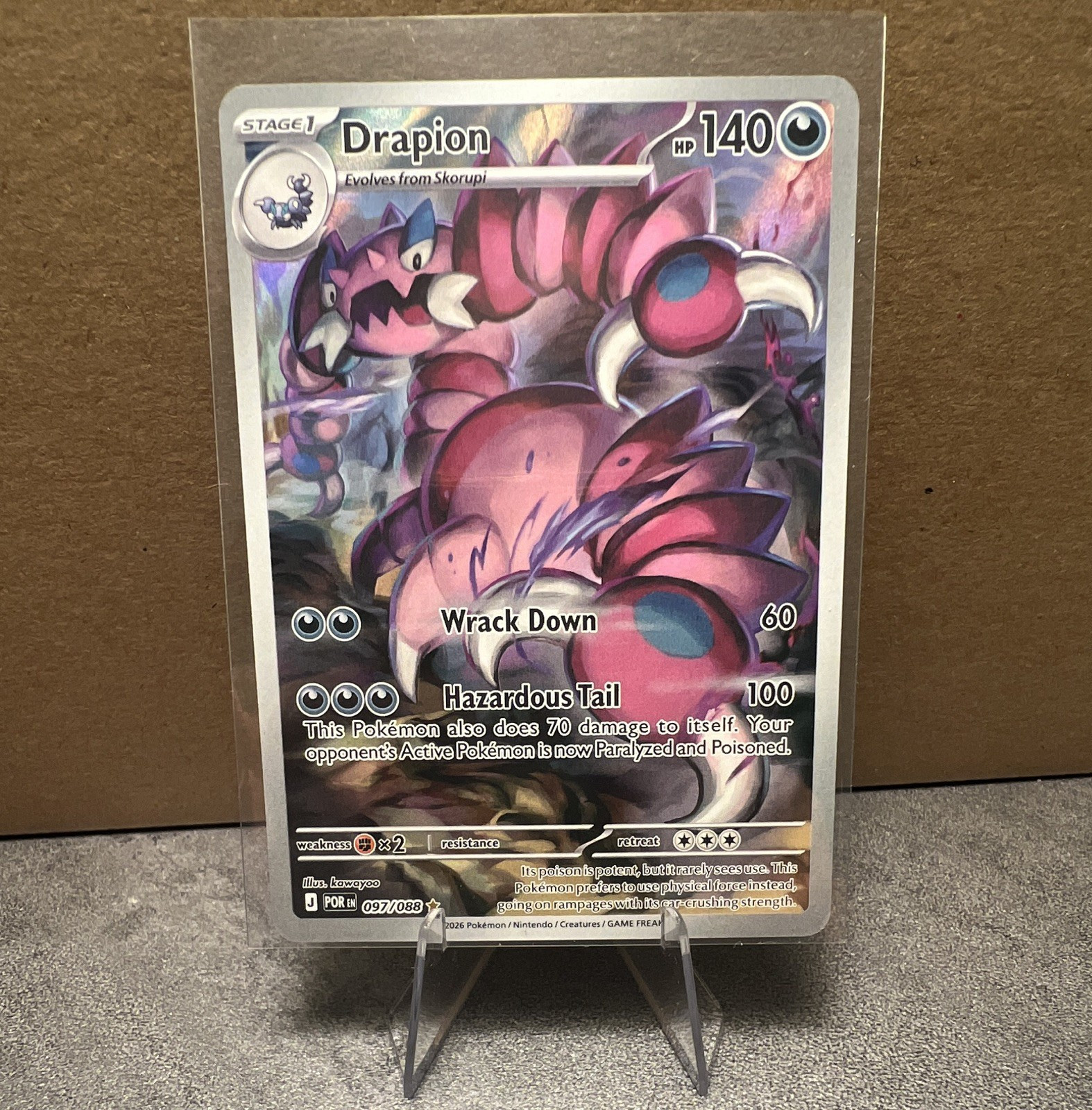 Pokémon TCG Drapion 097/088 POR Stage 1 140 HP Wrack Down Hazardous Tail EN