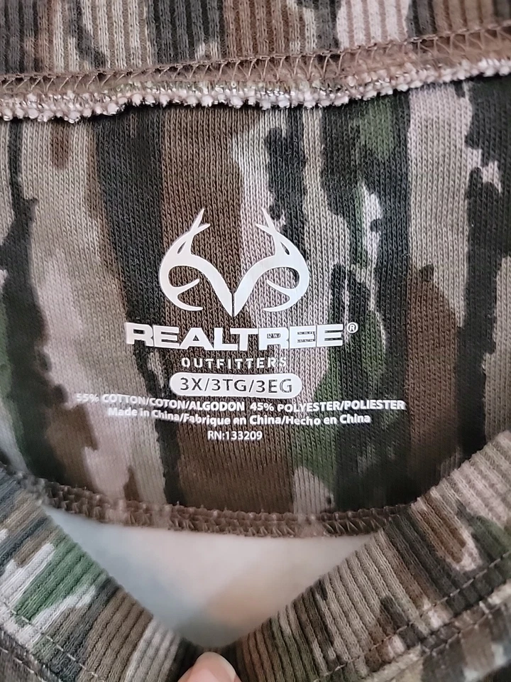 2 New REALTREE Original Camo Long Sleeve Mens Sweatshirt Sz 3X NWT  - Image 4 of 4