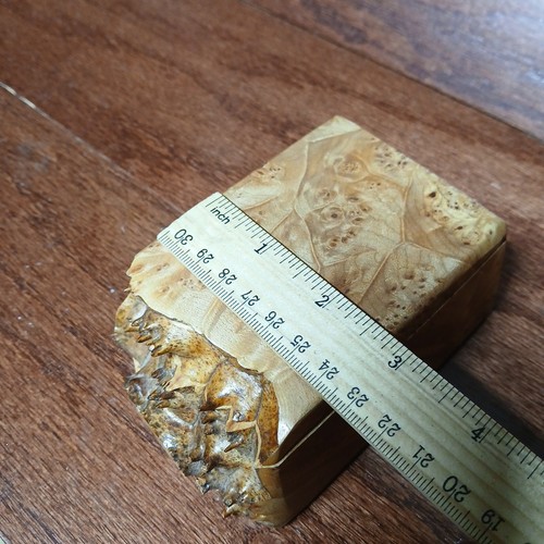Vintage MCM Live Edge Burl Wood Trinket Box W Two Compartments - Picture 11 of 12