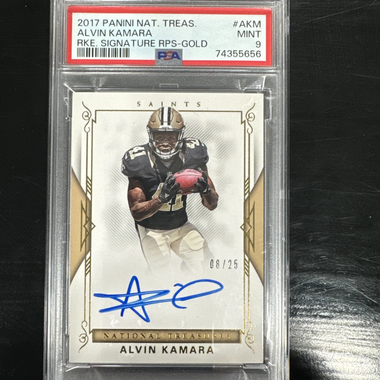 Alvin Kamara Panini National Treasures Rookie Signature Rps #AKM Gold