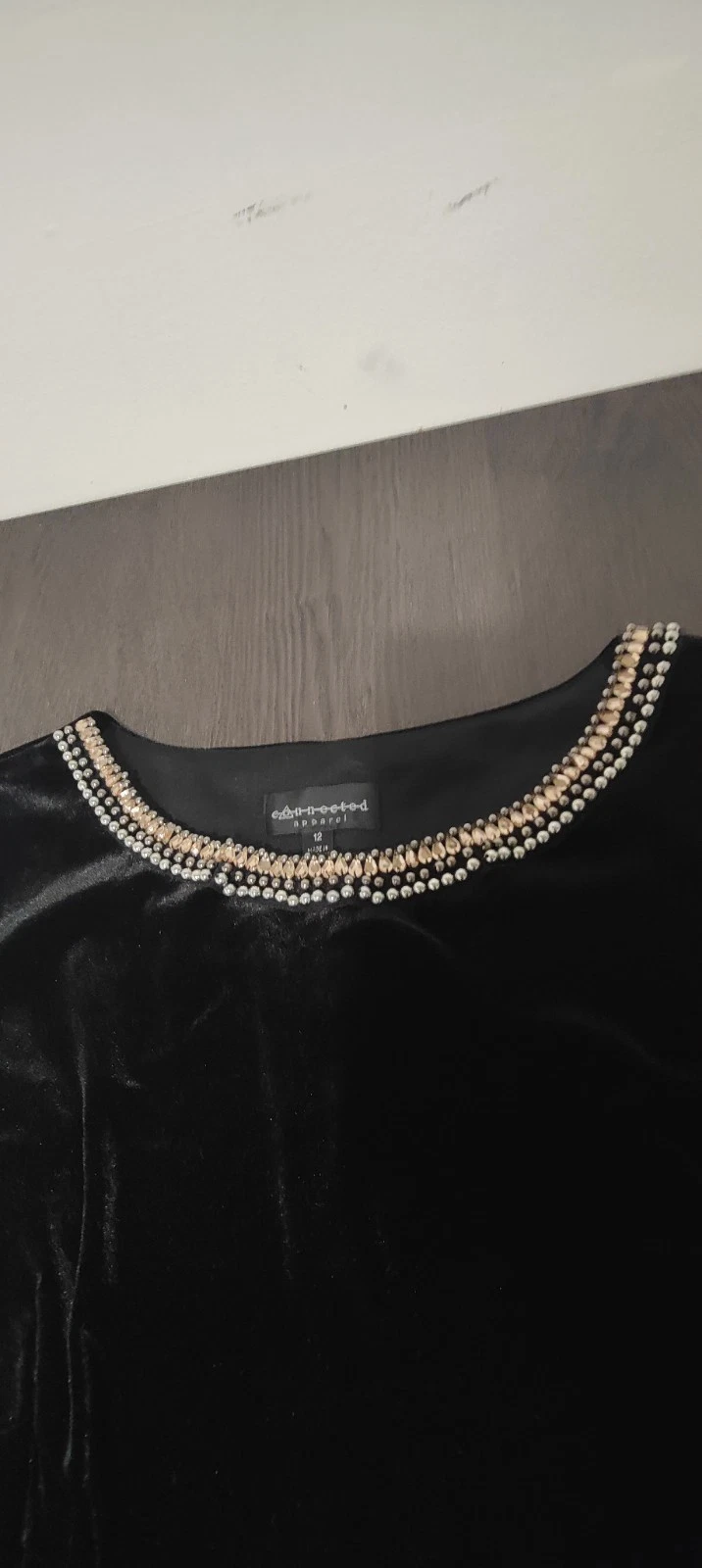 VETEMENTS Abito donna Connected Apparel in velluto nero Taglia 12