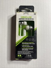 PUGS EARBUBS with inline hands free microphone 3.5mm audio plug 4' 425 White