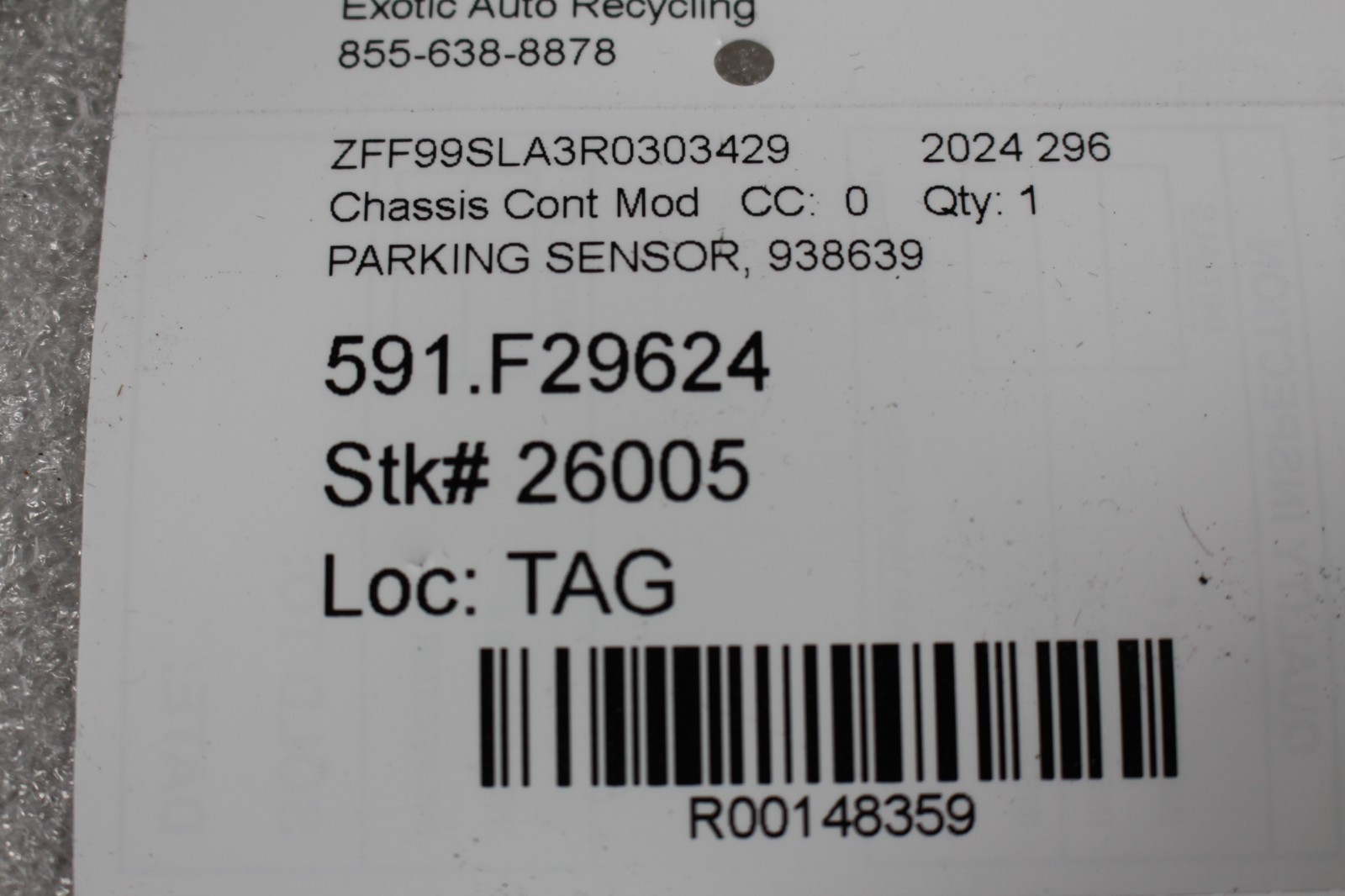 Ferrari 296 GTB Parking sensor P/N 938639