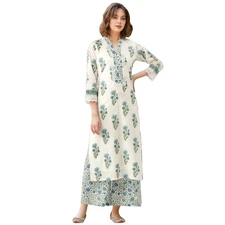 GoSriKi Women's Rayon Viscose Straight Printed Kurta with Palazzo